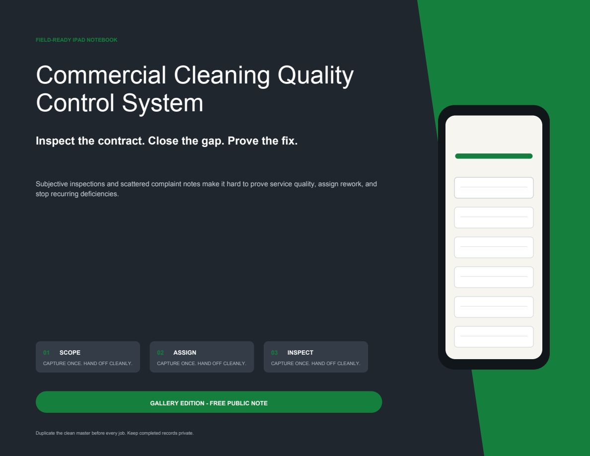 Commercial Cleaning Quality Control System cover