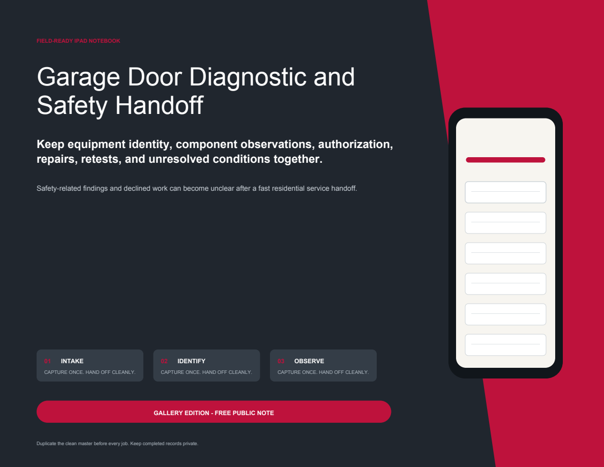 Garage Door Diagnostic and Safety Handoff cover