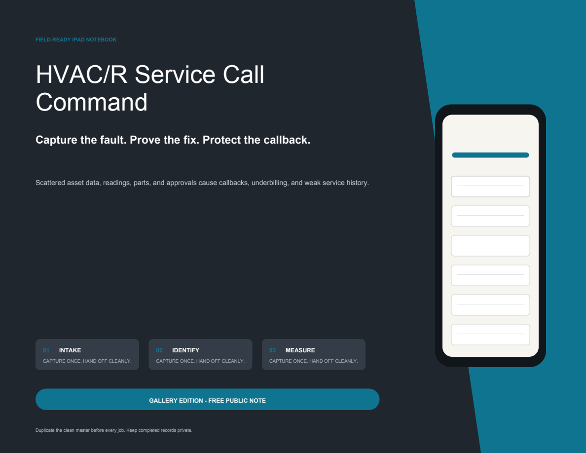 HVAC/R Service Call Command cover