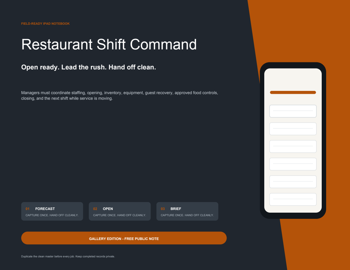 Restaurant Shift Command cover
