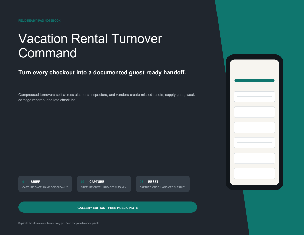 Vacation Rental Turnover Command cover